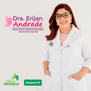Dr. Erijan de Andrade Morais, oncologista clínico em Aracaju SE, especialista em diagnóstico, tratamento e acompanhamento de pacientes com câncer, oferecendo atendimento individualizado em oncologia clínica e cuidados paliativos.