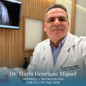 Dr. Mário Henrique Miguel, médico especialista em Ortopedia e Traumatologia em Goiânia. Atendimento especializado para o diagnóstico e tratamento de lesões articulares, dores musculares, fraturas, entorses, artrose e lesões esportivas, oferecendo reabilitação ortopédica e cuidados preventivos na saúde musculoesquelética em Goiás