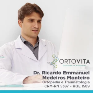 Dr. Ricardo Emmanuel Medeiros Monteiro, médico especialista em ortopedia e traumatologia em Natal - RN. Consulta ortopédica, avaliação articular, tratamento de fraturas, lesões musculoesqueléticas e reabilitação ortopédica.