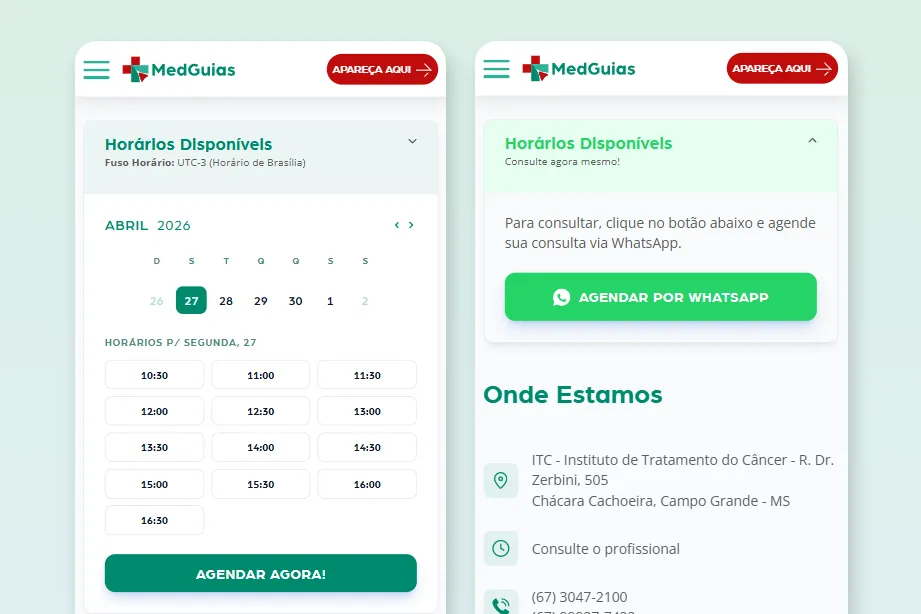 Agenda vinculada ao anúncio MedGuias